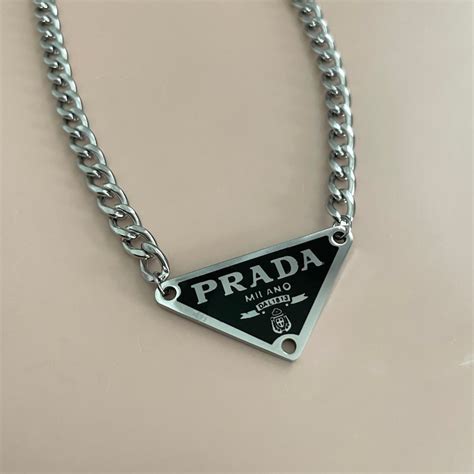 prada charm necklace|prada necklace price.